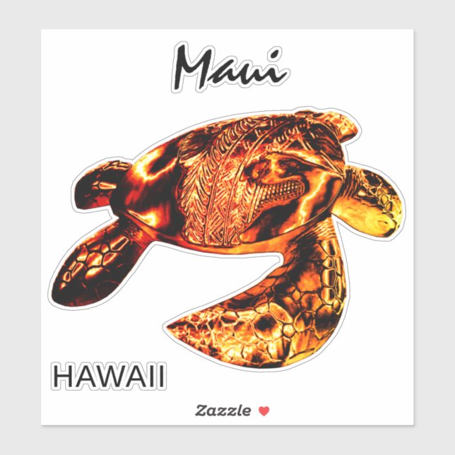 Maui Tribal Honu Lava Sticker (Sheet)