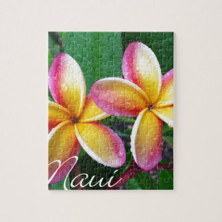 Maui Tropical Plumeria Flowers Jigsaw Puzzle