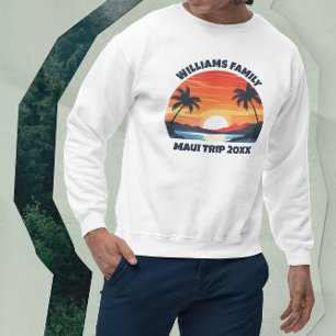Maui Vacation Sunrise Palm Trees Custom Sweatshirt