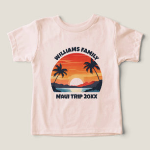 Maui Vacation Sunrise Palm Trees Personalized Toddler T-shirt