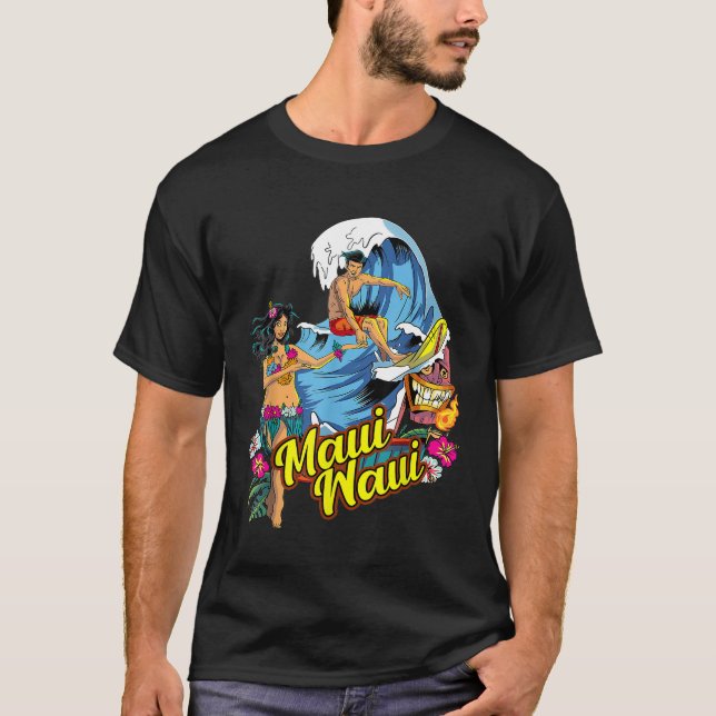 Maui Waui Wowie Weed Strain Hawaii Surf T-Shirt (Front)