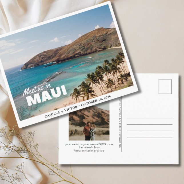 Maui Wedding Beach Save the Date Postcard (Maui Wedding Beach Save the Date Postcard
)
