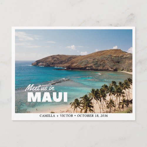 Maui Wedding QR Code Beach Save the Date Postcard