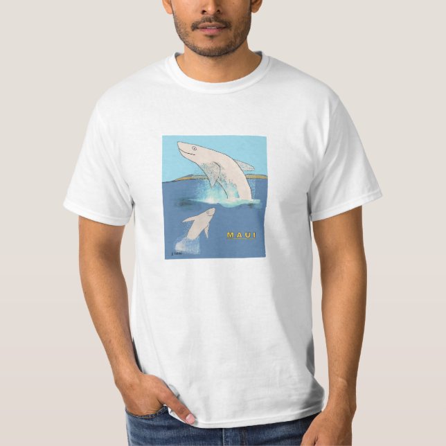 Maui Whales Cavorting T-Shirt (Front)