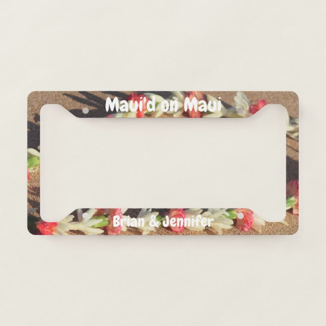 Maui'd on Maui Couples License Plate Frame (Front)