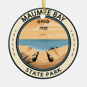 Maumee Bay State Park Ohio Vintage Ceramic Ornament