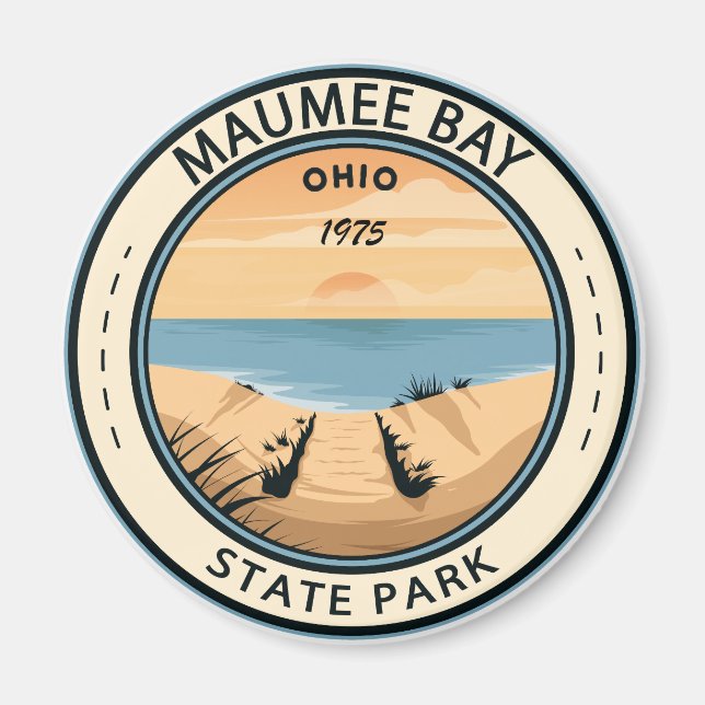 Maumee Bay State Park Ohio Vintage Magnet (Front)