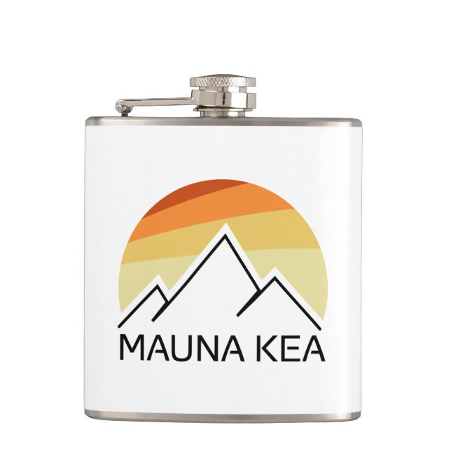 Mauna Kea Hawaii Retro Flask (Front)
