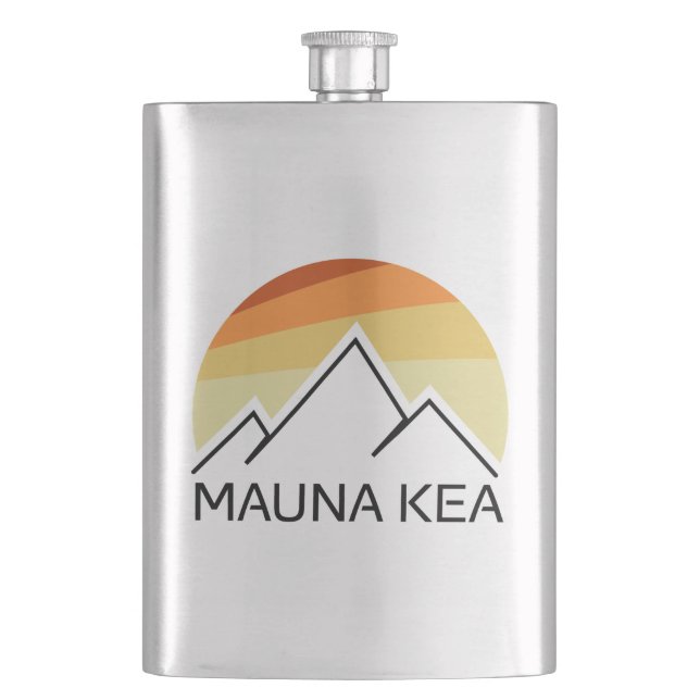 Mauna Kea Hawaii Retro Flask (Front)