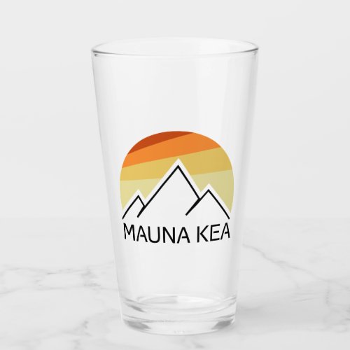 Mauna Kea Hawaii Retro Glass