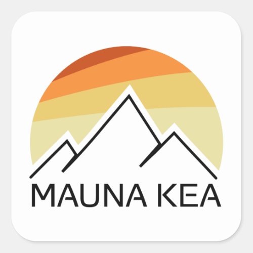 Mauna Kea Hawaii Retro Square Sticker