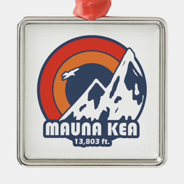 Mauna Kea Hawaii Sun Eagle Metal Ornament (Front)