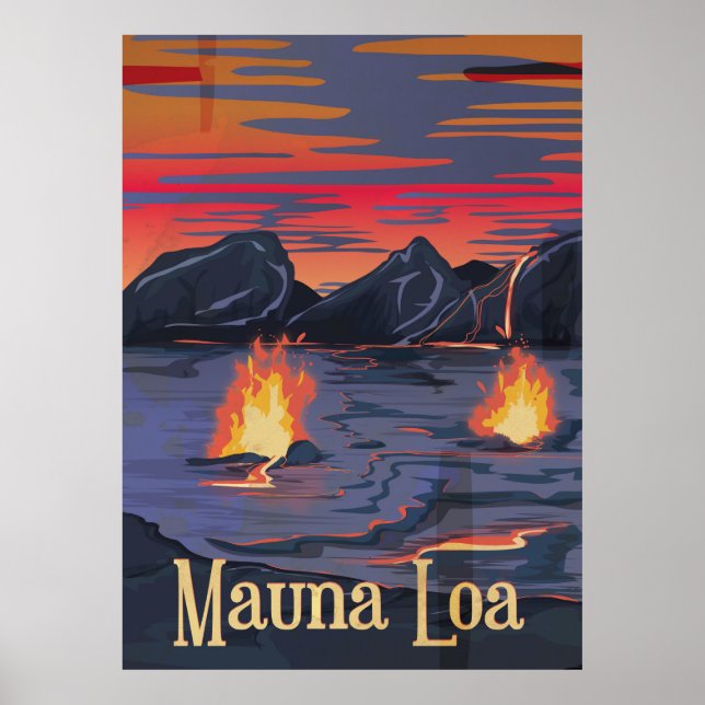 Mauna Loa volcano travel poster (Front)