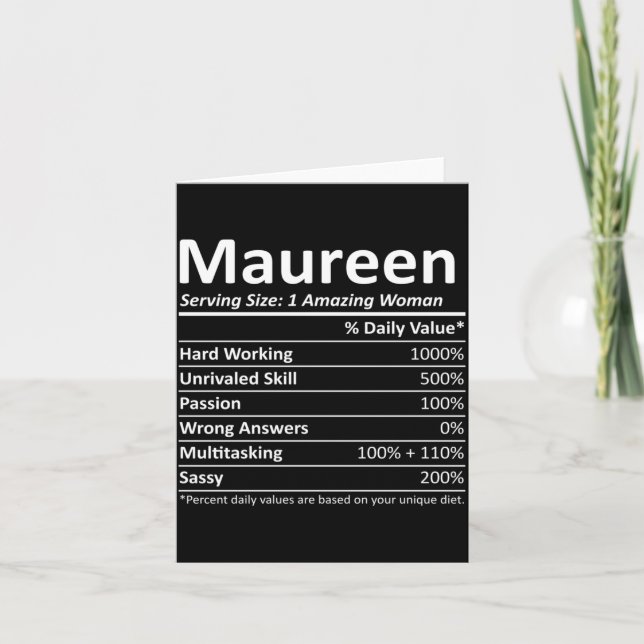 Maureen Rition Personalized Name Funny Performance Card (Front)