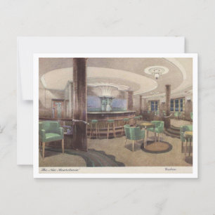 Mauretania Passenger Ship, Interior 1940s View Postcard