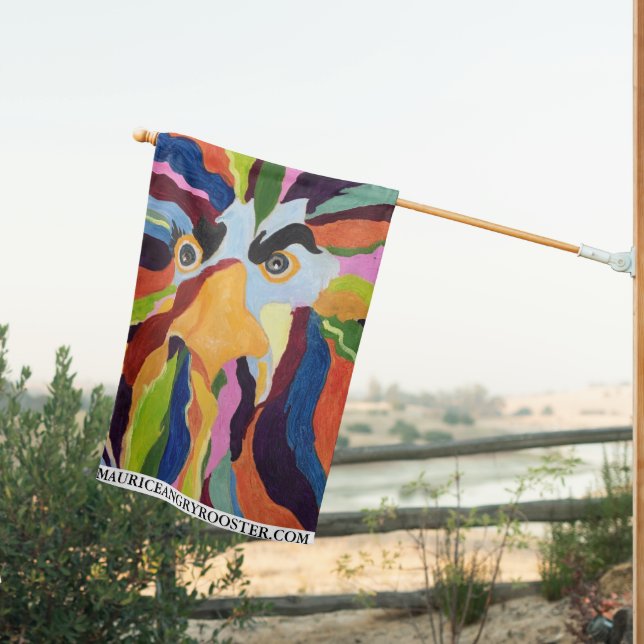 MAURICE ANGRY ROOSTER FLAG (Insitu (Back))