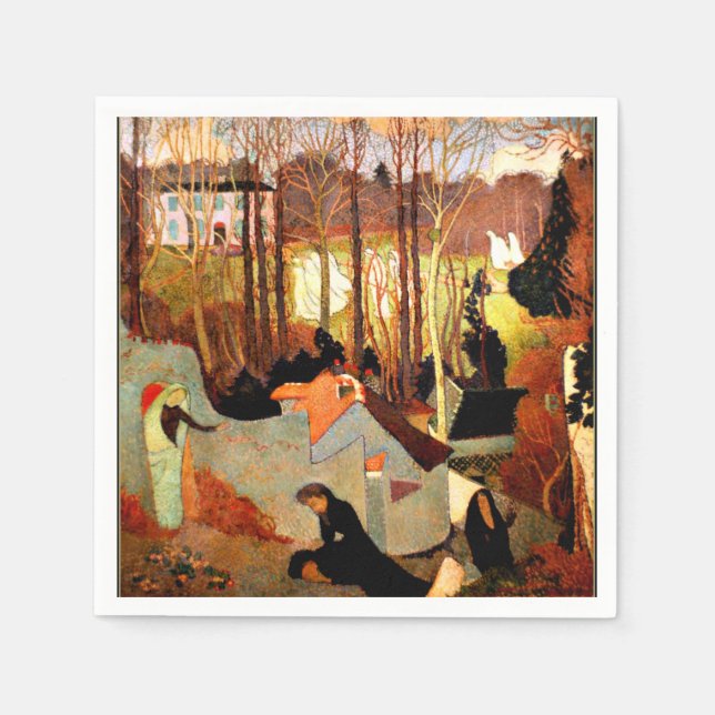 Maurice Denis - Easter Mystery, fine art painting Napkins (Front)