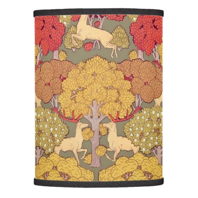 Maurice Pillard Verneuil Deer & Forest Lamp Shade (Front)