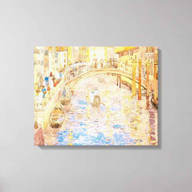 Maurice Prendergast's Venetian Canal Scene Canvas Print (Front)