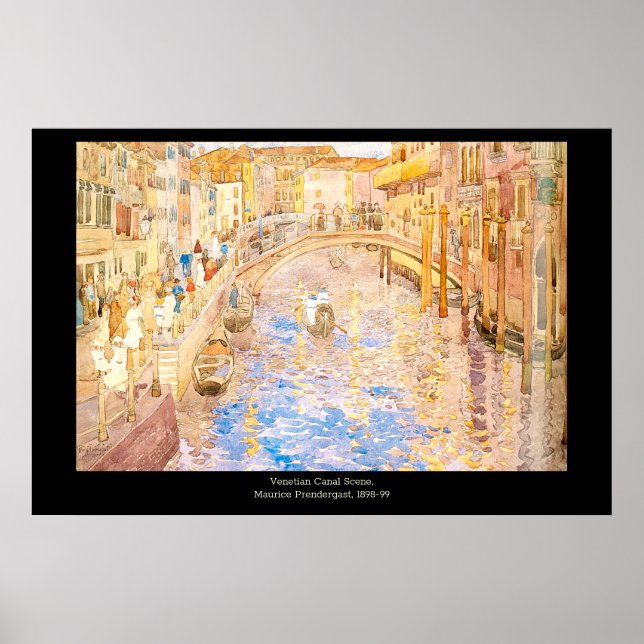 Maurice Prendergast's Venetian Canal Scene Poster (Front)