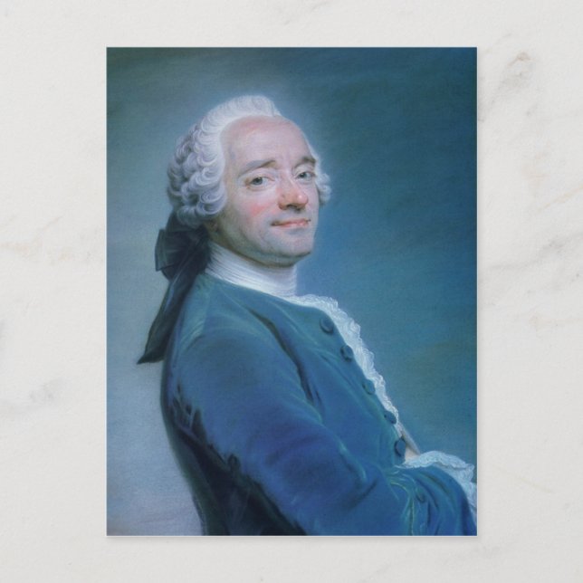 Maurice Quentin de la Tour Self-Portrait Postcard (Front)