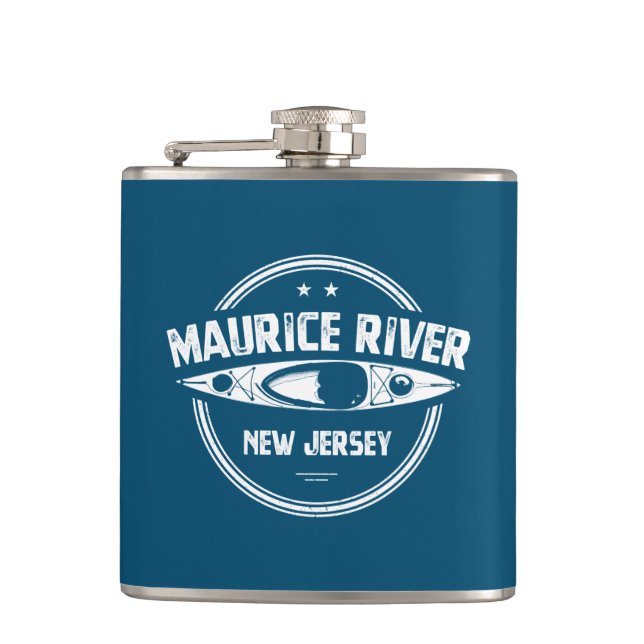 Maurice River New Jersey Kayaking Flask (Front)