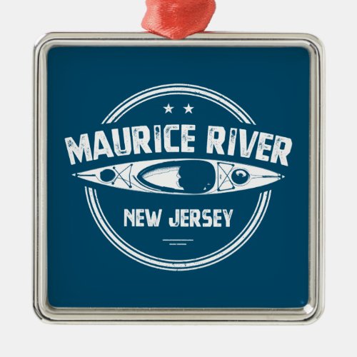Maurice River New Jersey Kayaking Metal Ornament