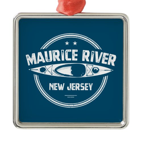 Maurice River New Jersey Kayaking Metal Ornament