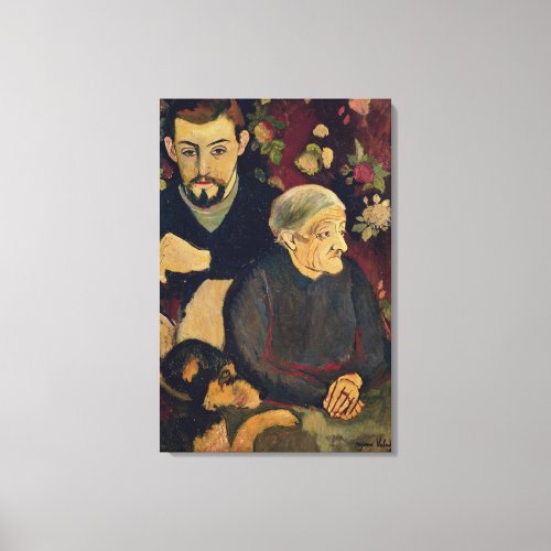 Maurice Utrillo his Grandmother and his Dog Canvas Print