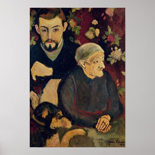Maurice Utrillo his Grandmother and his Dog Poster