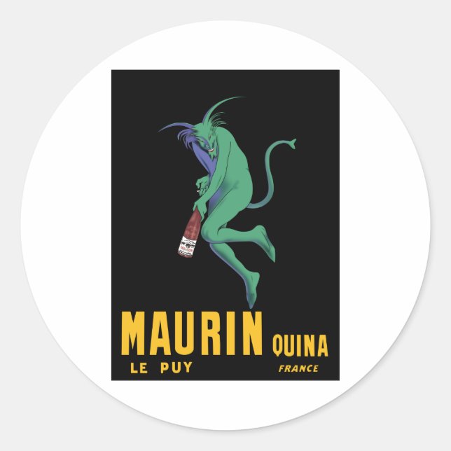 Maurin Quina - Cappiello 1906 - Absinthe Apertif Classic Round Sticker (Front)
