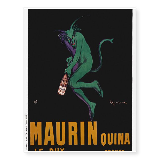 Maurin Quina Green Devil by Cappiello Temporary Tattoos (Front)
