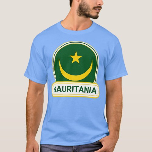 Mauritania Country Badge Mauritania Flag T_Shirt