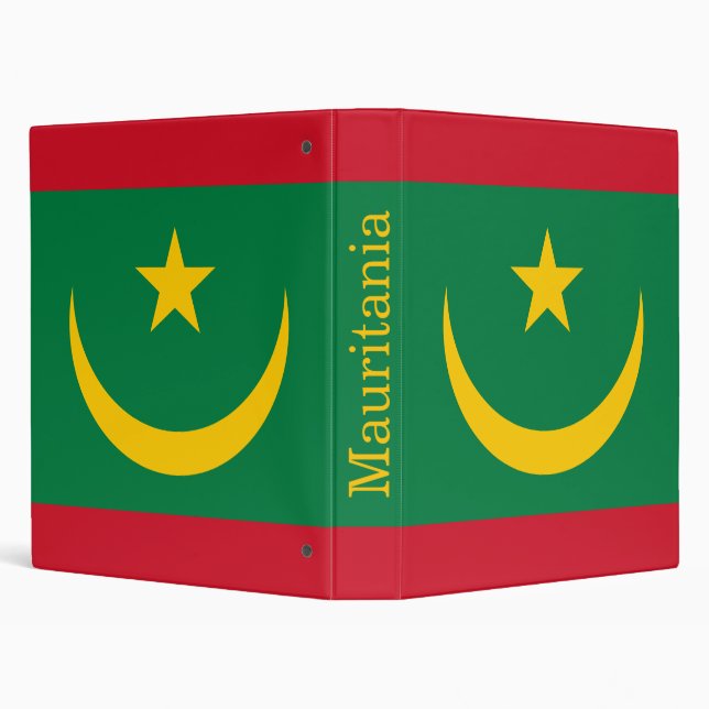 Mauritania Flag 3 Ring Binder (Background)