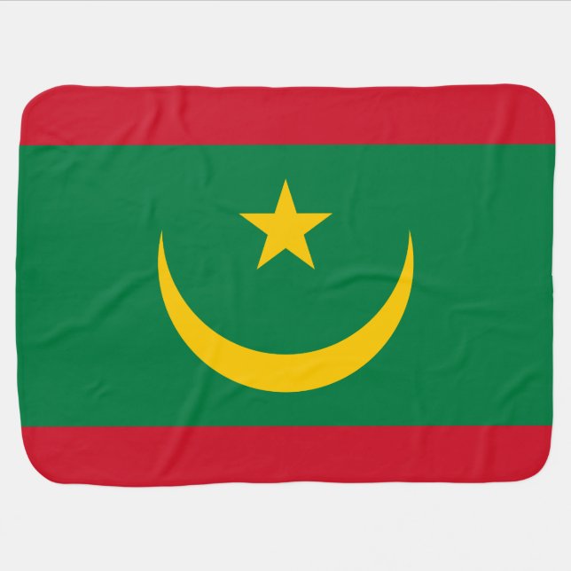 Mauritania Flag Baby Blanket (Horizontal)