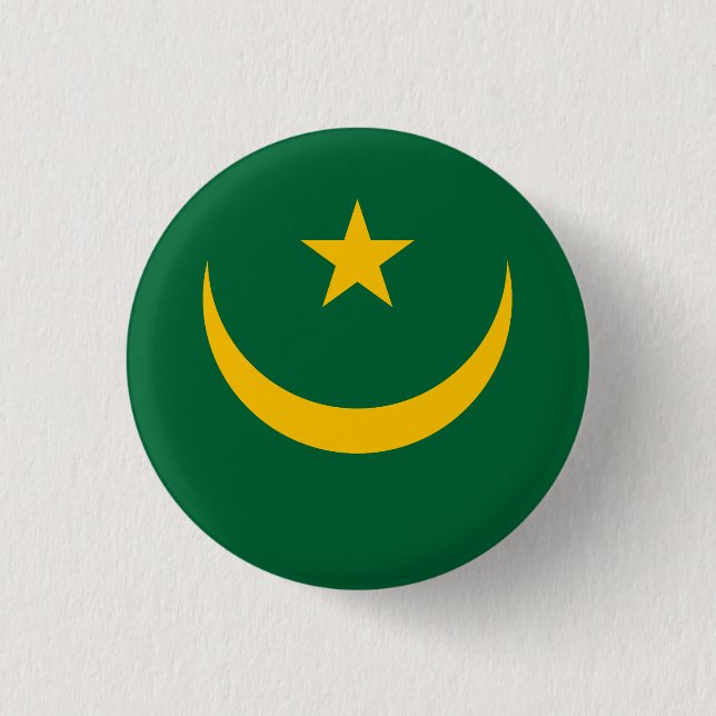 Mauritania Flag Button (Front)