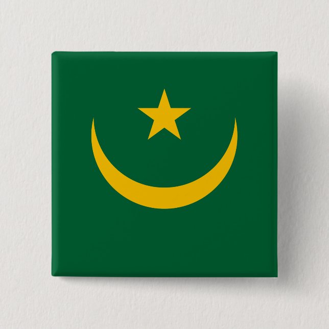 Mauritania Flag Button (Front)