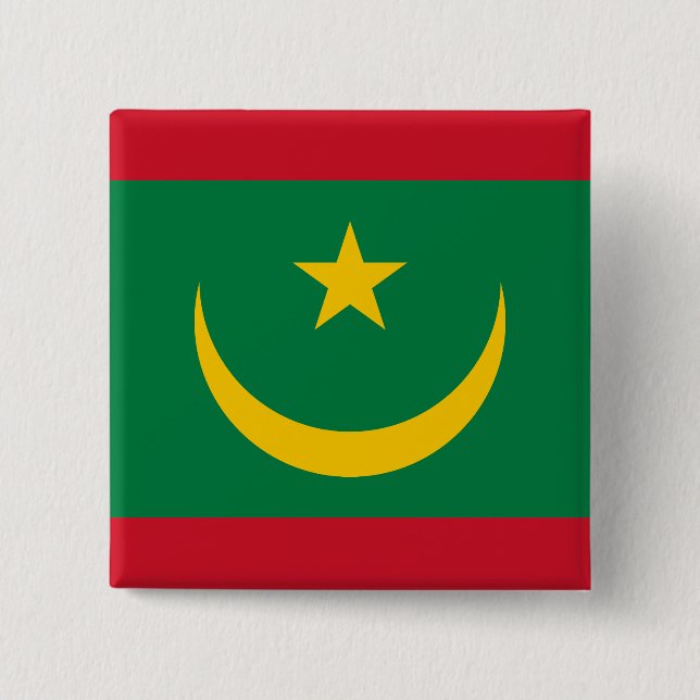 Mauritania Flag Button (Front)