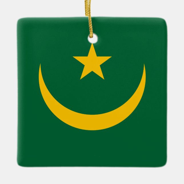 Mauritania Flag  Ceramic Ornament (Front)