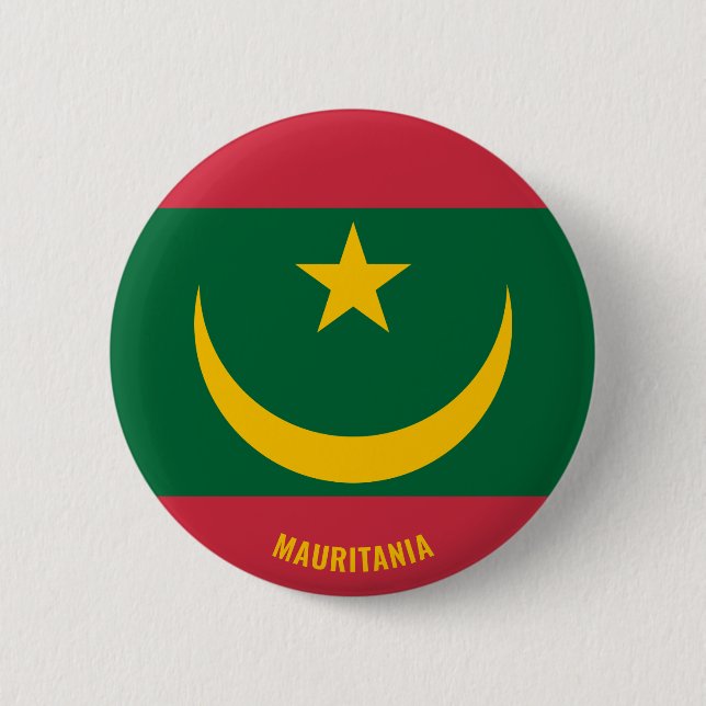 Mauritania Flag Charming Patriotic Button (Front)