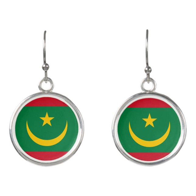 Mauritania Flag Earrings (Front)