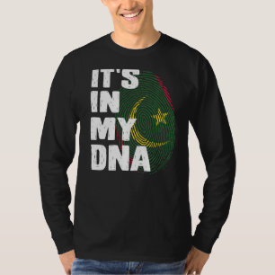 Mauritania Flag It's In My Dna Mauritanian Fingerp T-Shirt