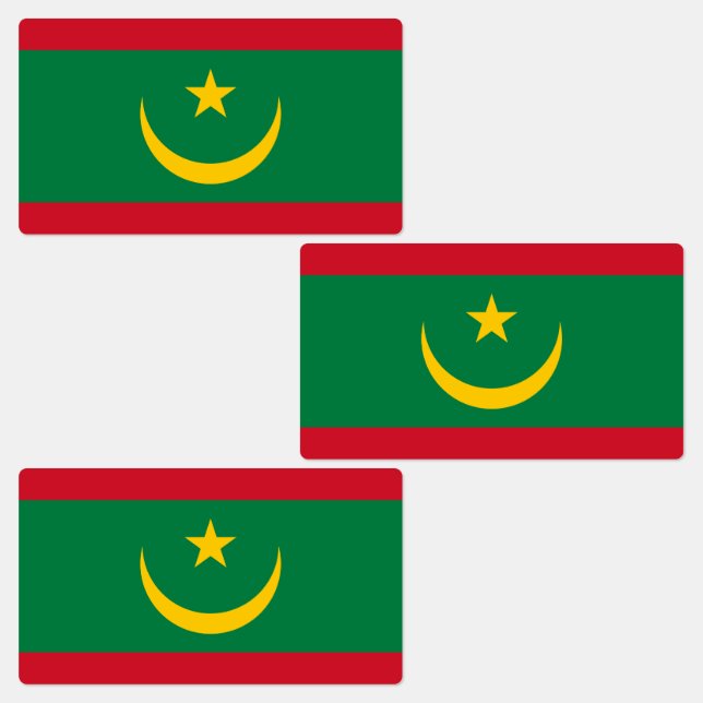 Mauritania Flag Labels (Group)