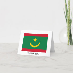 Mauritania Flag Letterpress Thank You Card