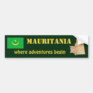 Mauritania Flag + Map Bumper Sticker