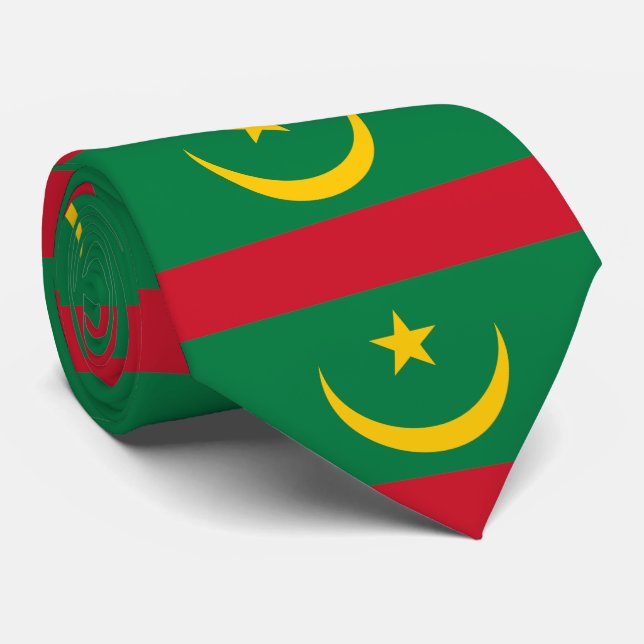 Mauritania Flag Neck Tie (Rolled)
