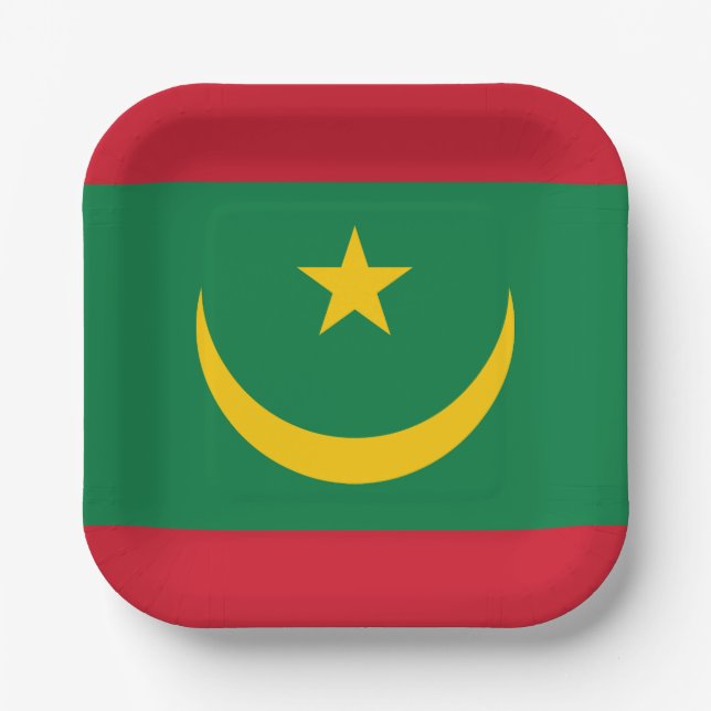 Mauritania Flag Paper Plates (Front)