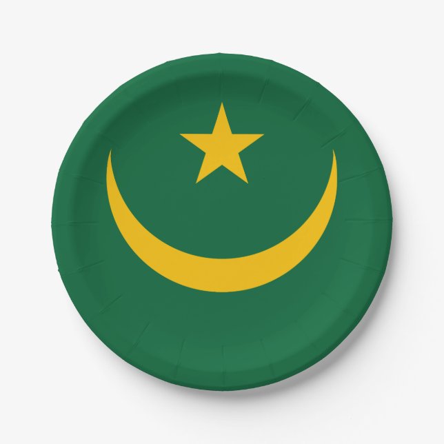 Mauritania Flag Paper Plates (Front)
