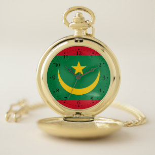 Mauritania Flag Pocket Watch