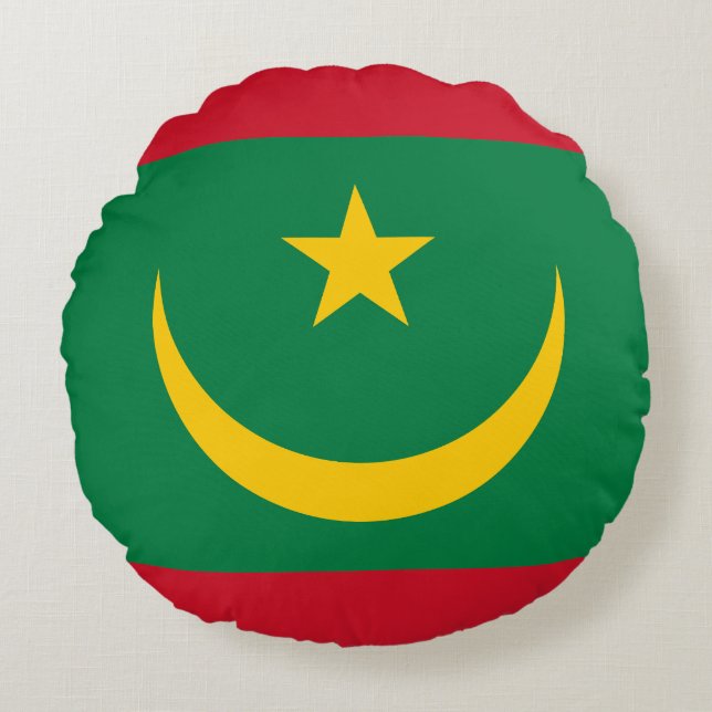 Mauritania Flag Round Pillow (Front)